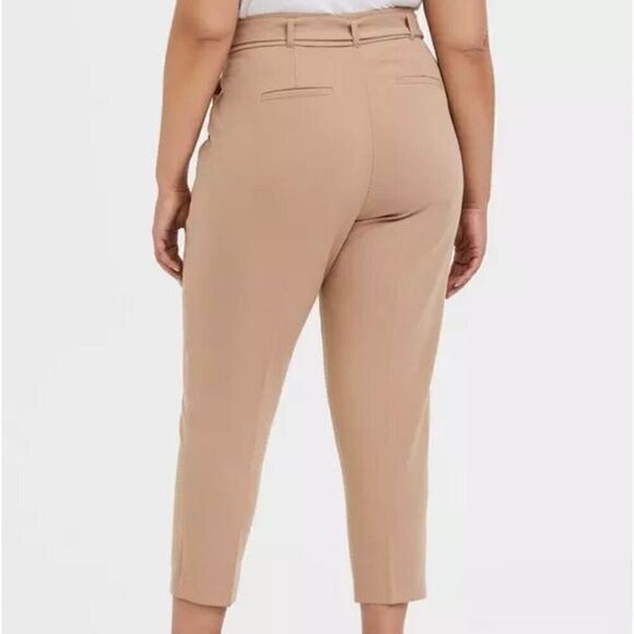 Torrid Tan Belted Tapered Leg Trouser Office Work Pants NWT Plus Size 26/3X - Picture 2 of 7